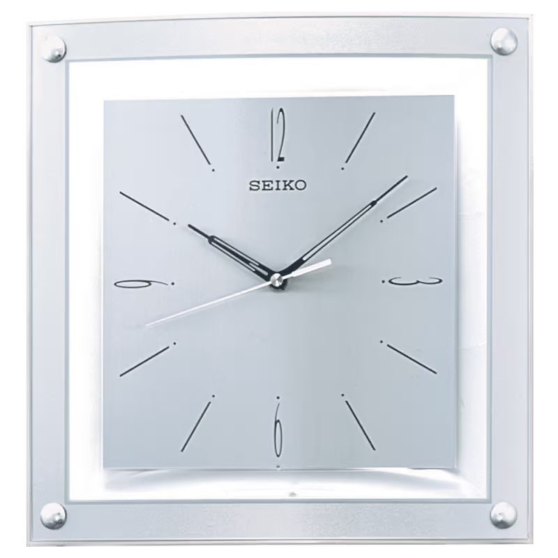 SEIKO - Timeless Metallic Silver-tone Quiet Sweep Wall Clock