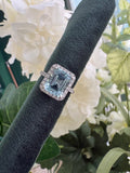 18ct White Gold Aquamarine & Diamond Ring