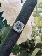 18ct White Gold Aquamarine & Diamond Ring