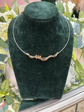 Silver & Rose Gold Plated Torque Twist Necklet
