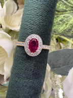 18ct Yellow Gold Ruby and Diamond Cluster Ring