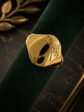 9ct yellow gold oval signet ring