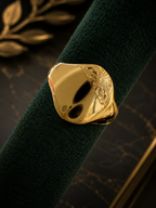 9ct yellow gold oval signet ring