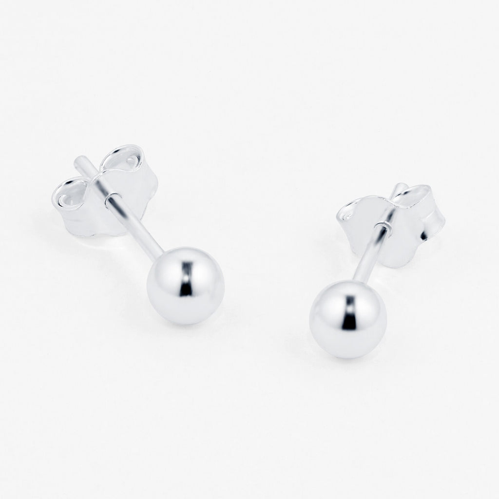5mm Silver Ball Stud Earrings
