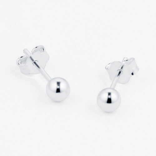 5mm Silver Ball Stud Earrings