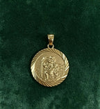 9ct Yellow Gold St Christopher Diamond Cut Edge