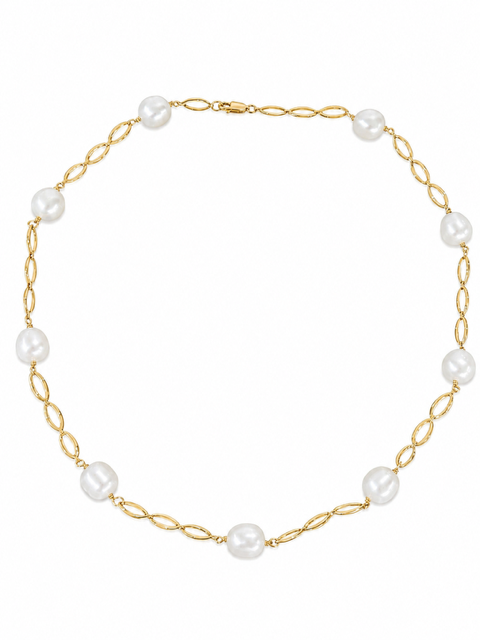 9ct Yellow Gold Rice Pearl Necklet
