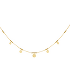 9ct Yellow Gold Bar & Disc chain - 16"/40cm