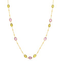 9ct Yellow Gold Amethyst and Peridot Necklace