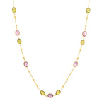 9ct Yellow Gold Amethyst and Peridot Necklace