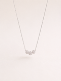9ct White Gold Triple Diamond Cluster Necklace