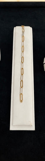9ct Yellow & White Gold Paperchain Bracelet