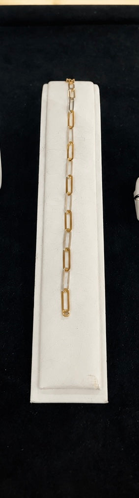 9ct Yellow & White Gold Paperchain Bracelet