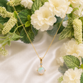9ct Yellow Gold Diamond and Opal Stud Pendant