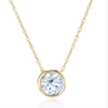 9ct Yellow Gold Cubic Zirconia Round Pendant