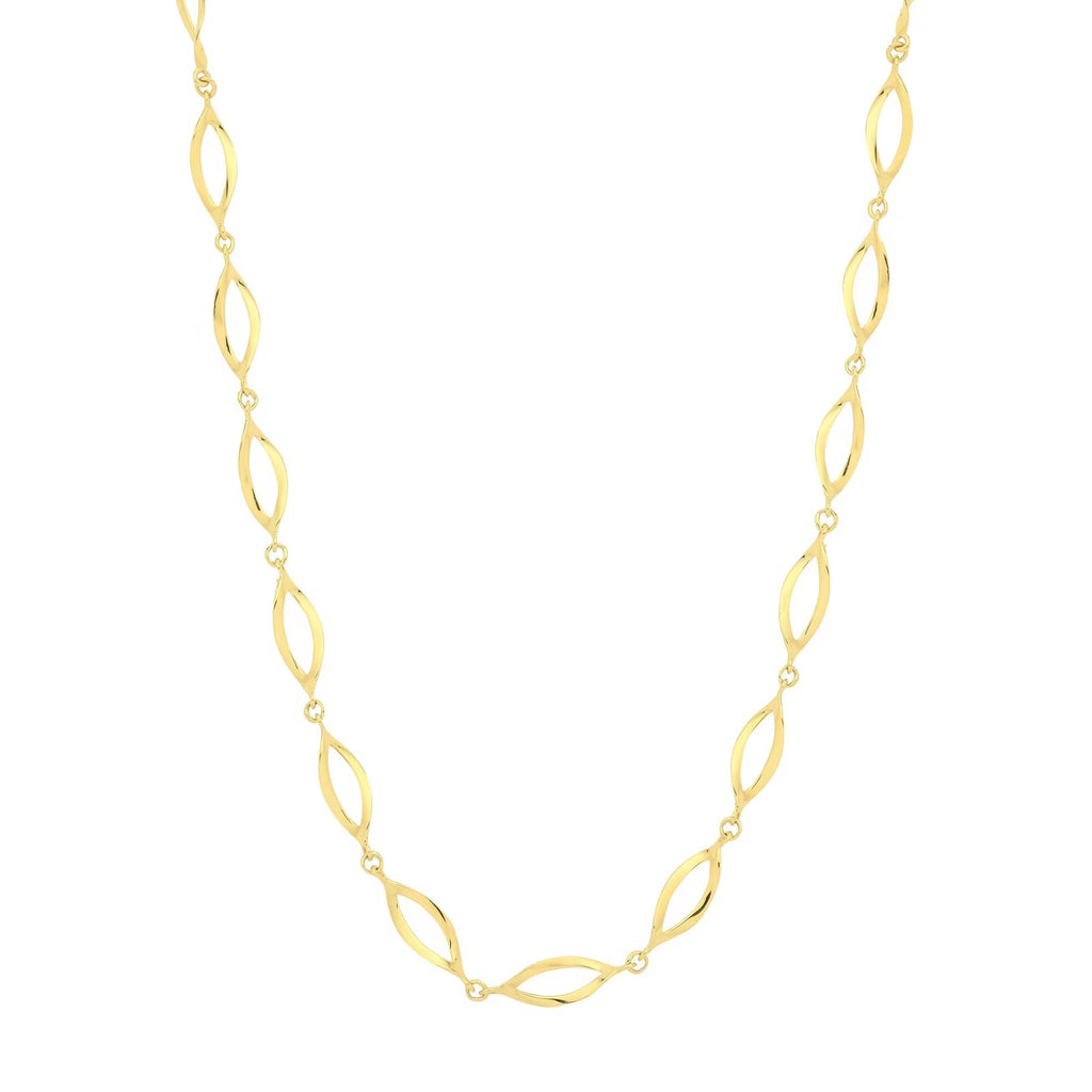 9ct Yellow Gold open link necklace with twist