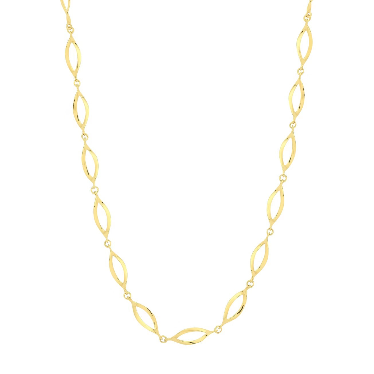 9ct Yellow Gold open link necklace with twist