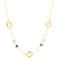9ct Yellow Gold Blue Topaz and London Blue Necklace