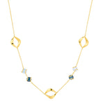 9ct Yellow Gold Blue Topaz and London Blue Necklace