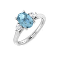 9ct White Gold Aquamarine & Diamond Ring