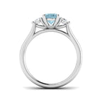 9ct White Gold Aquamarine & Diamond Ring
