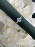 9ct White Gold Aquamarine & Diamond Ring