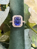 Platinum Tanzanite & Diamond Ring