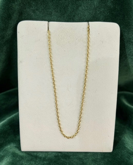 9ct YG Fine Rolo Chain 18-20"