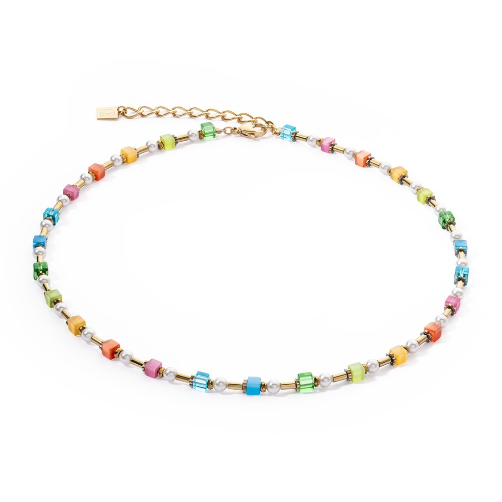 Coeur-de-Lion Mini Cubes & Pearls Mix necklace