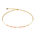 Coeur-de-Lion Sunset Pearl gold-coral necklace