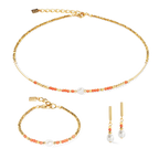 Coeur-de-Lion Sunset Pearl gold-coral necklace