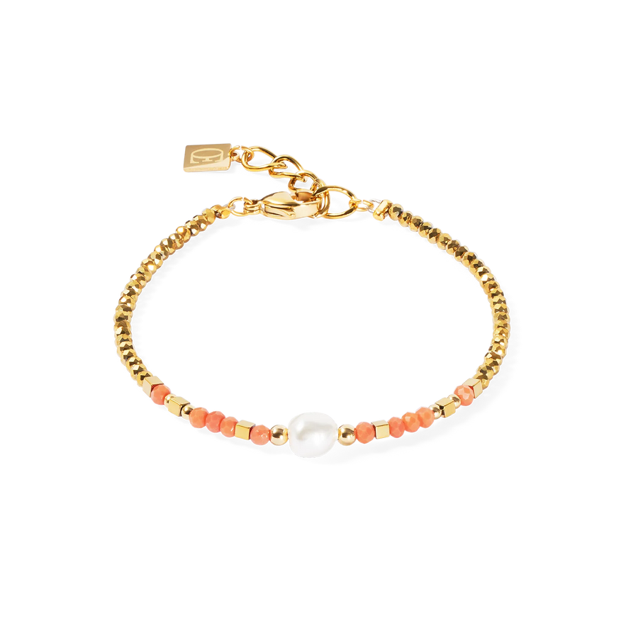 Coeur-de-Lion Sunset Pearl gold-coral bracelet