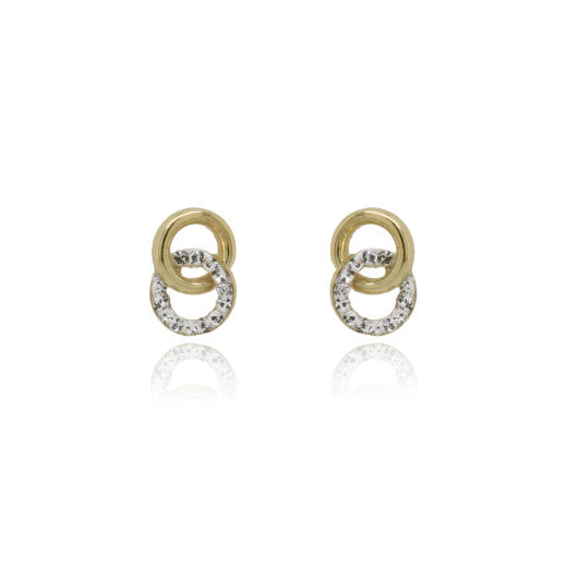 9ct Yellow & White Gold Ringlet Drop Earrings