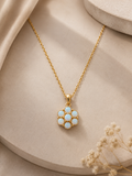 9ct Yellow Gold Opal Cluster Pendant