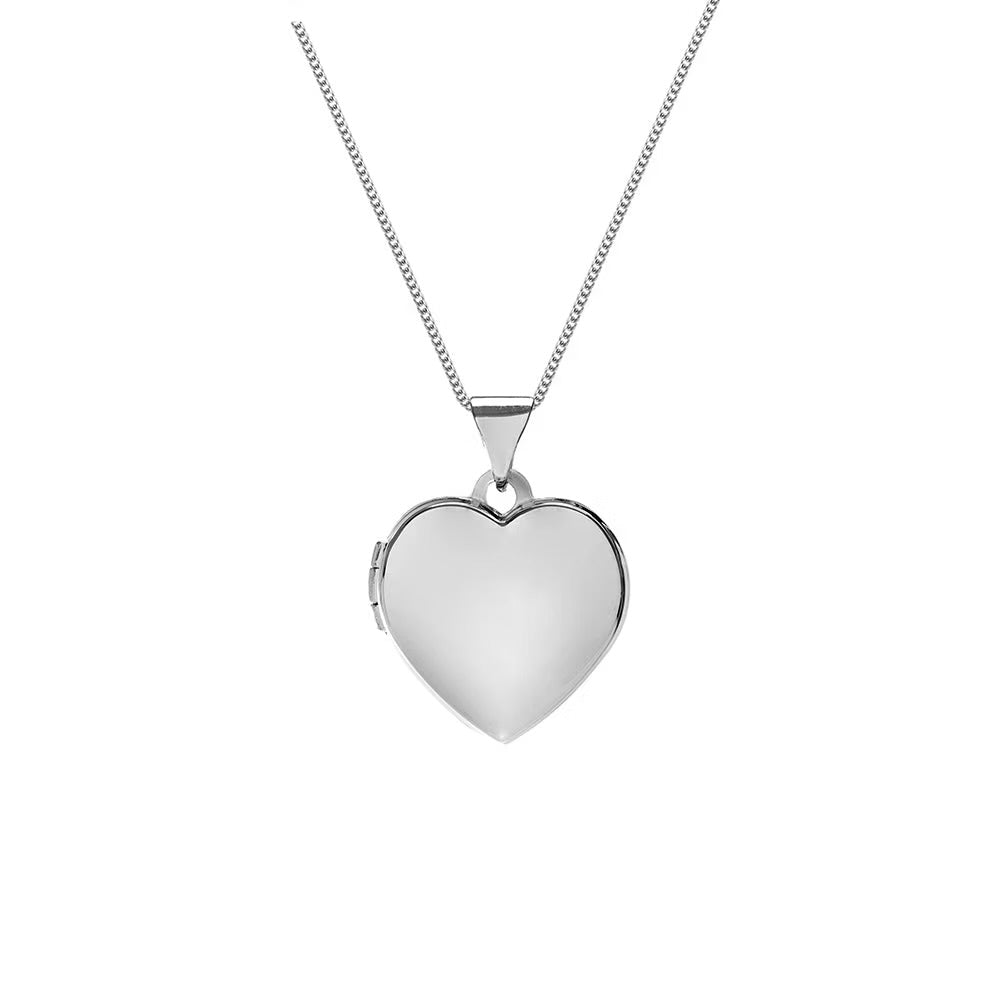 Silver heart locket on silver chain