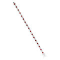 Silver rub over white CZ and red stone tennis bracelet