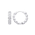 Silver CZ bubble huggy hoops - 16mm