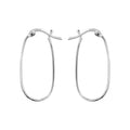 Silver Oblong Hoop Earrings