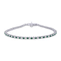 9ct wg Diamond & Emerald Tennis Bracelet