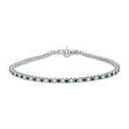 9ct wg Diamond & Emerald Tennis Bracelet