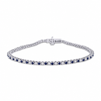 9ct wg Sapphire & Diamond Tennis Bracelet