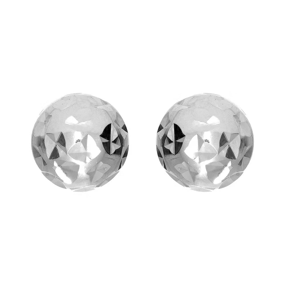 Silver Diamond Cut Ball Studs - 6mm
