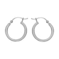 Silver Square Tube Hoop Earrings - 18mm