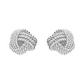 Silver Rope Effect Woolmark Stud Earrings - 8mm