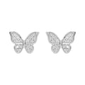 Silver & Cubic Zirconia Butterfly Stud Earrings