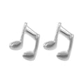 Silver Music Note Stud Earrings