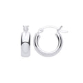 Silver Plain Round Wide Hoop Earrings - 15mm