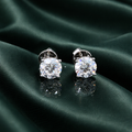 Lab-Grown (1.00ct total) Diamond & Platinum Stud Earrings