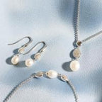 Kit Heath - Coast Pebble Glisten Pavé Pearl Drop Earrings