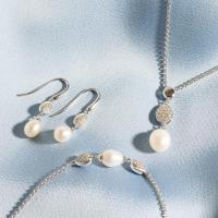 Kit Heath - Coast Pebble Glisten Pavé Pearl Drop Earrings